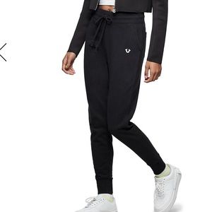 True Religion Black Logo Jogger Sweat Pants NWT